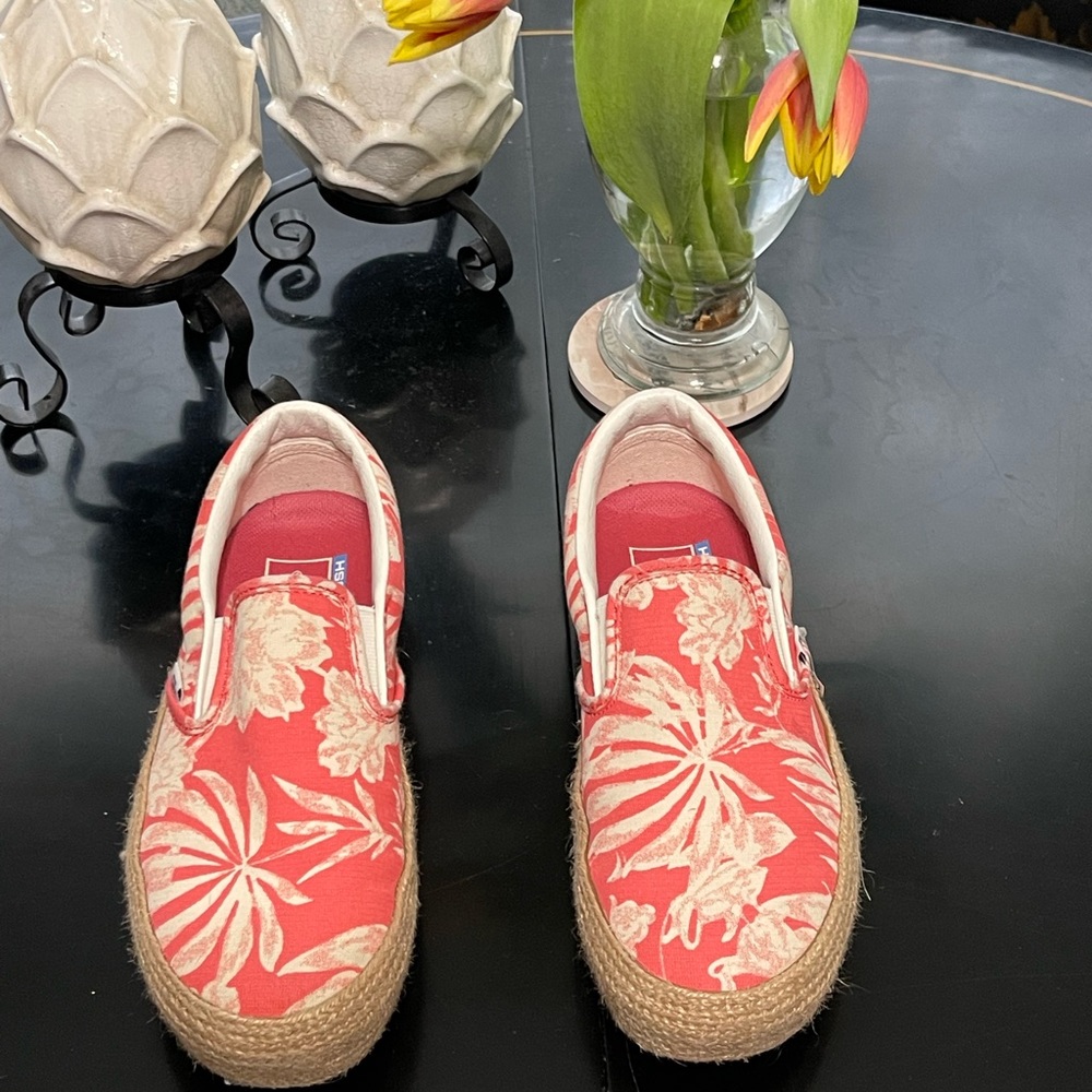 Vans Slip On Ultra Cush pink floral Jute Gum Sole